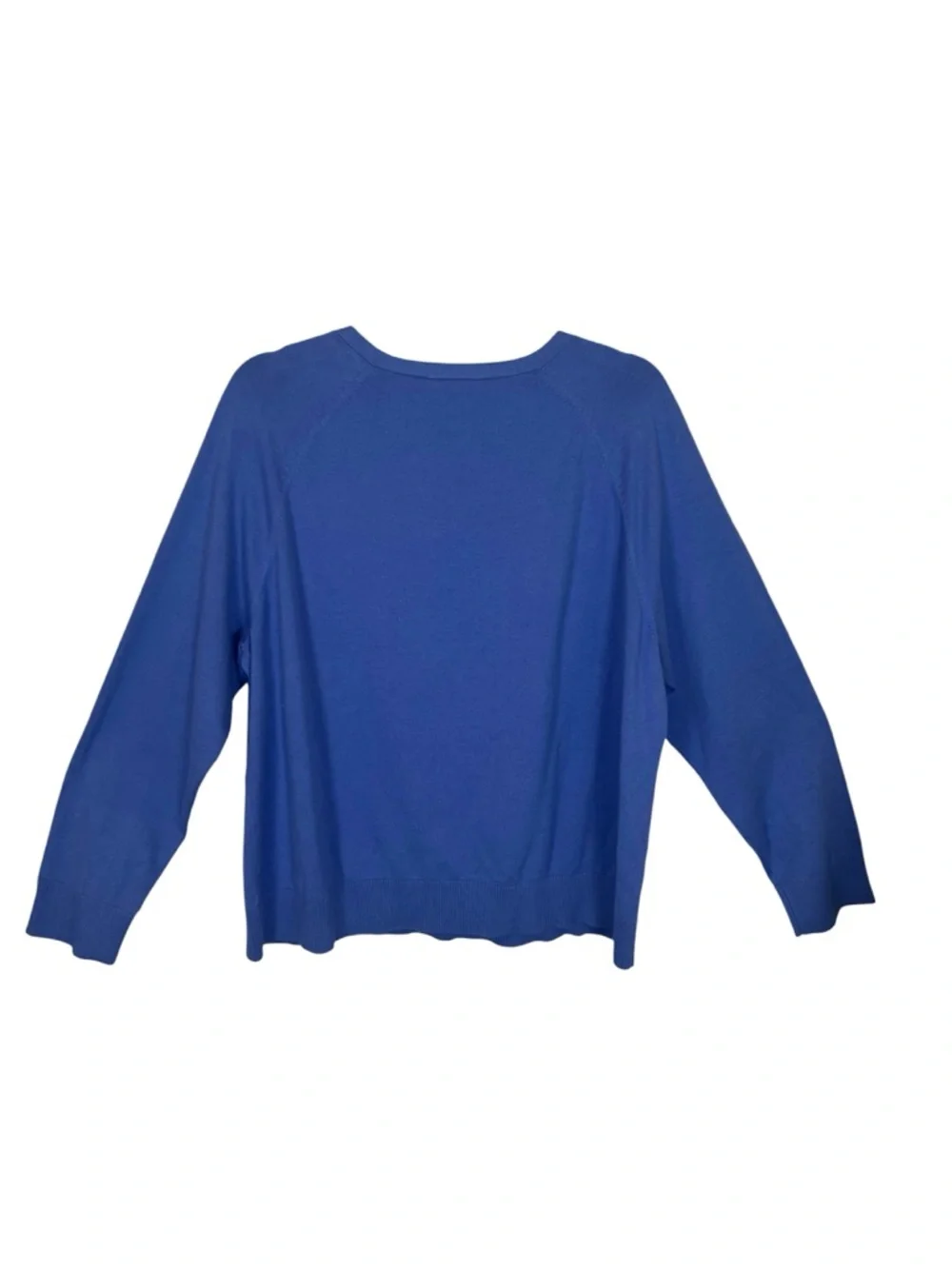 Talbots vintage blue v neck cotton blend long sleeve sweater size 2X - Picture 2 of 7